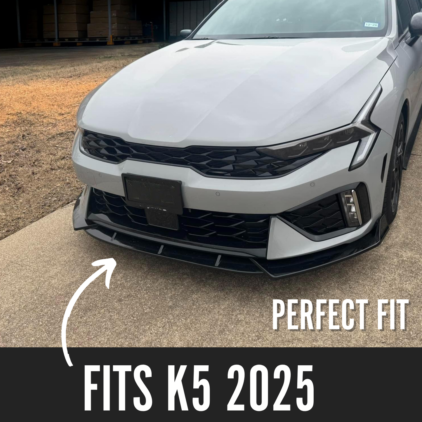 Low Profile Front Lip for Kia K5 2025 - 2026 | Easy Installation with 3M Tape & Screws