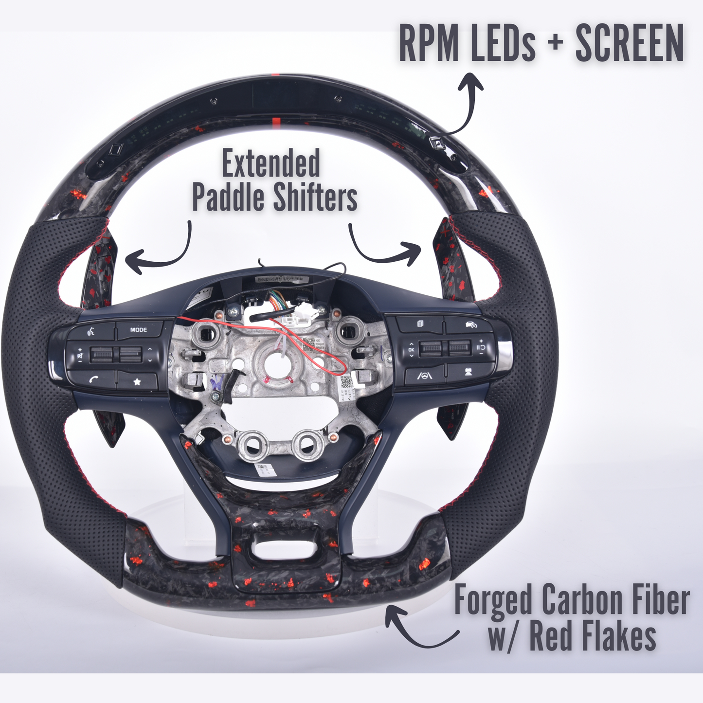 Carbon Fiber Steering Wheel Fully Customizable for Kia K5 (2021-2025)