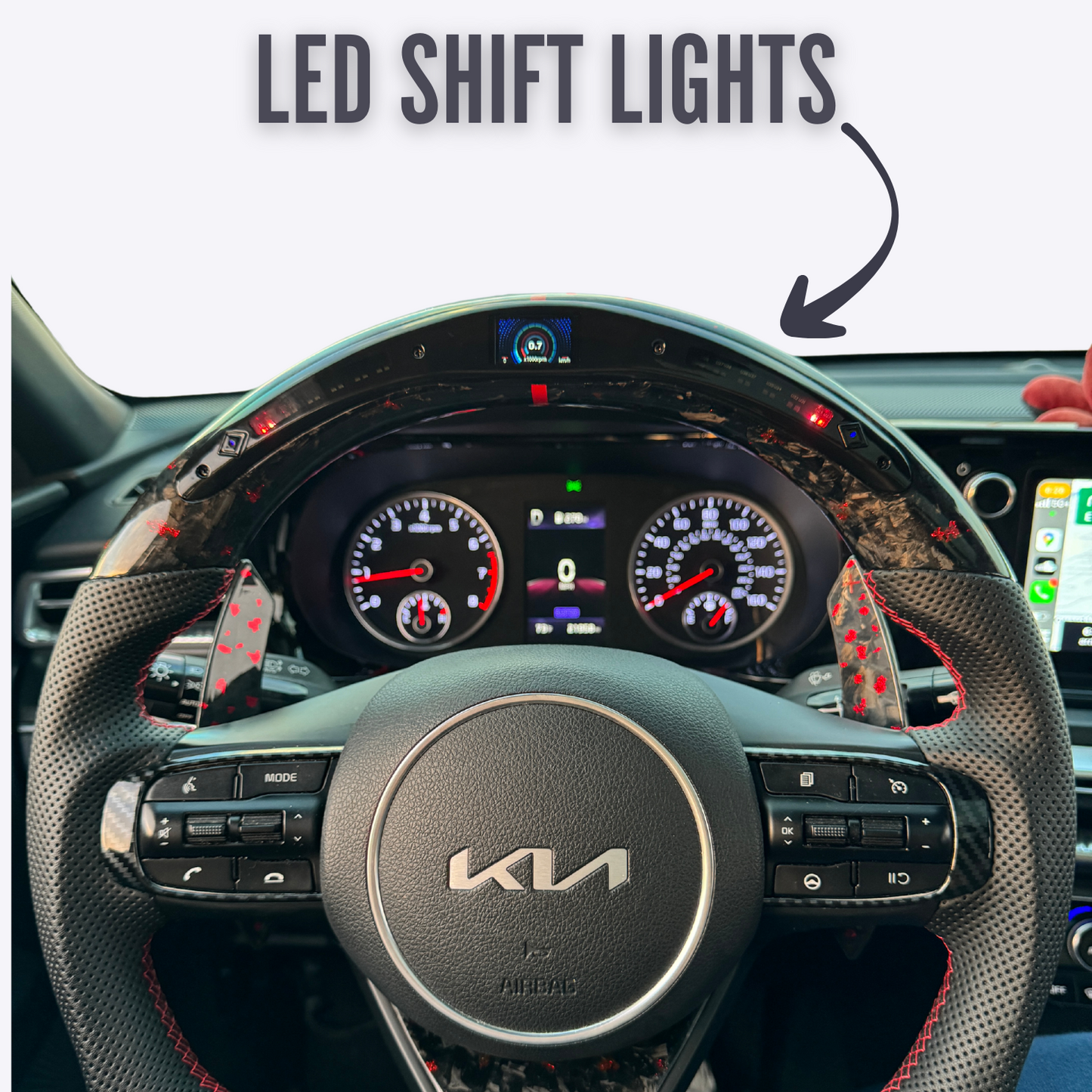 Carbon Fiber Steering Wheel Fully Customizable for Kia K5 (2021-2025)