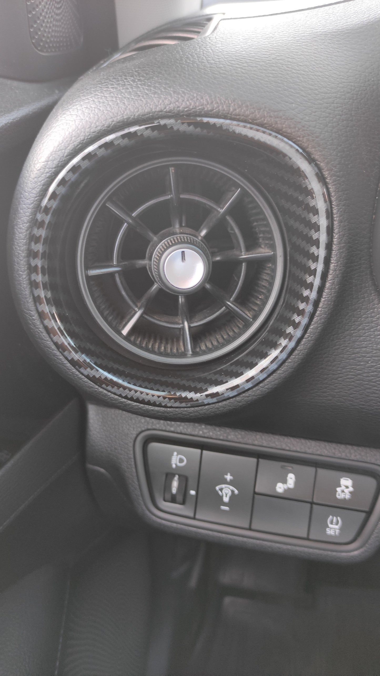 Kia Forte AC Vent Carbon Fiber Overlay
