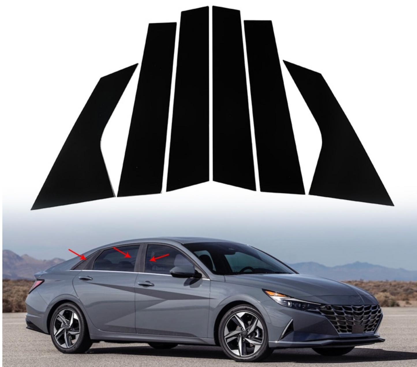 Hyundai Elantra Side Pillar Cutouts (2021-2023)