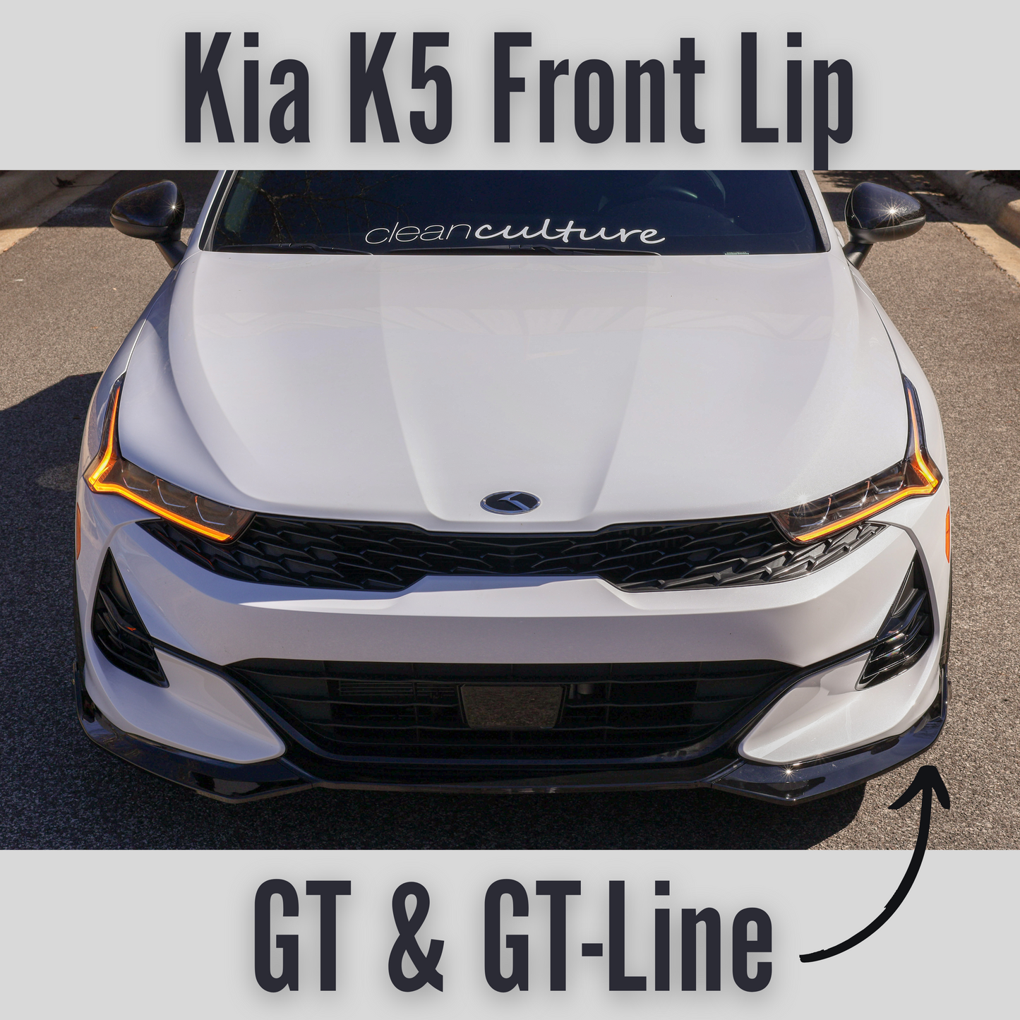 Front Lip for Kia K5 GT-Line & GT | Easy Installation with 3M Tape & Screws