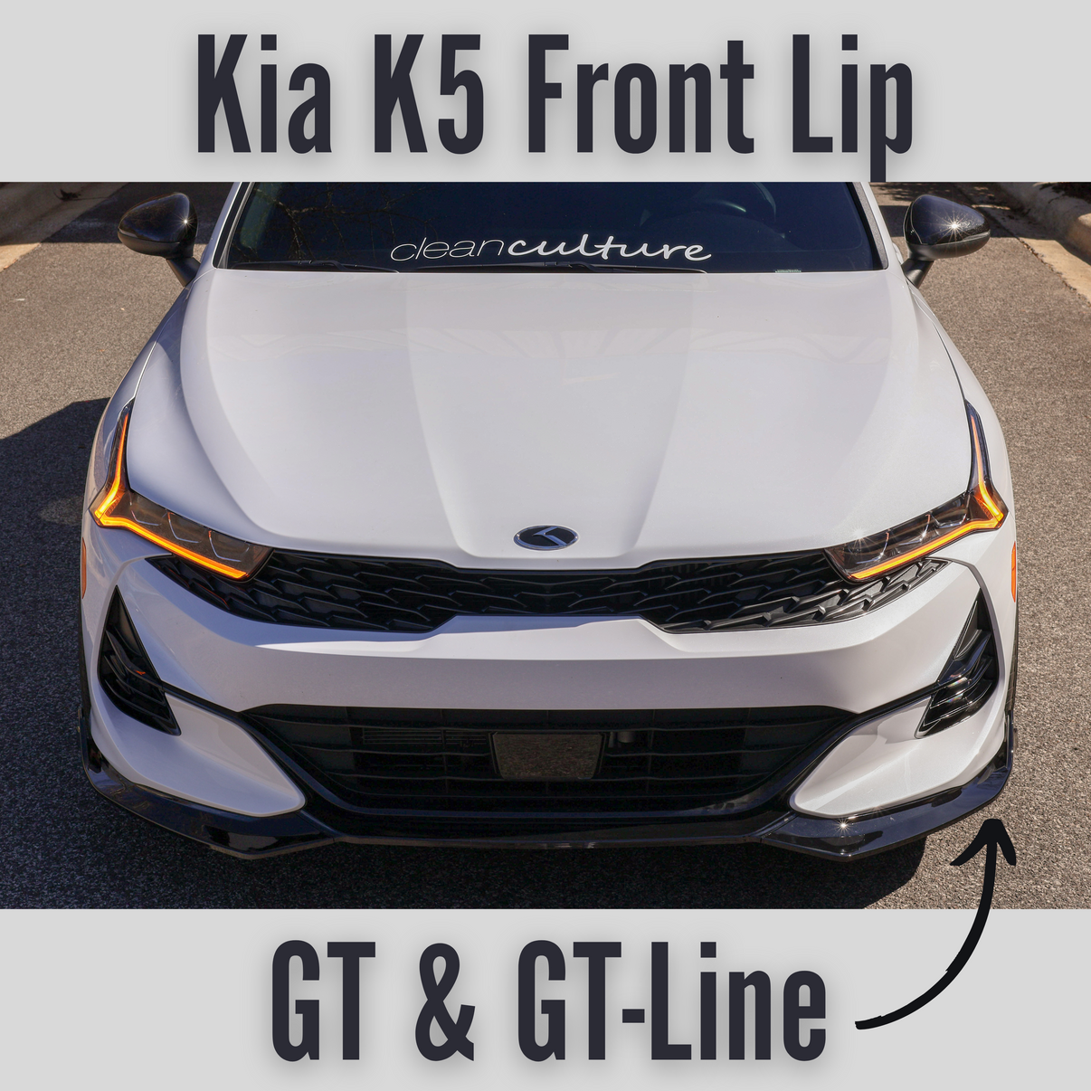 Front Lip for Kia K5 GTLine & GT Easy Installation with 3M Tape & S