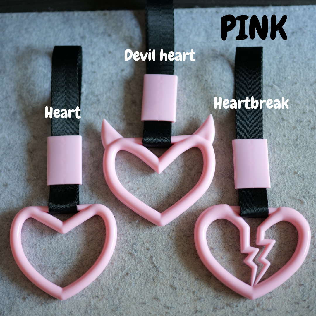 Heart Tsurikawa Pull Ring | Various Colors & Customization Car Accessories | Easy Installation