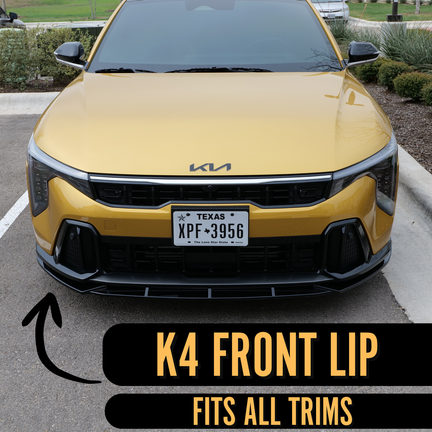 Front Lip for Kia K4 (GT-Line & GT-Line Turbo) | Easy Installation with 3M Tape & Screws