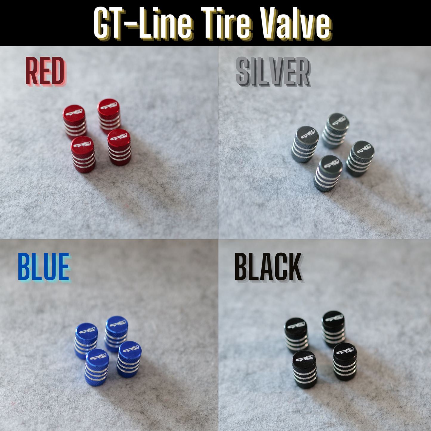 Tire Valve Covers | GT-Line for All Kia Vehicles (Pack of 4)