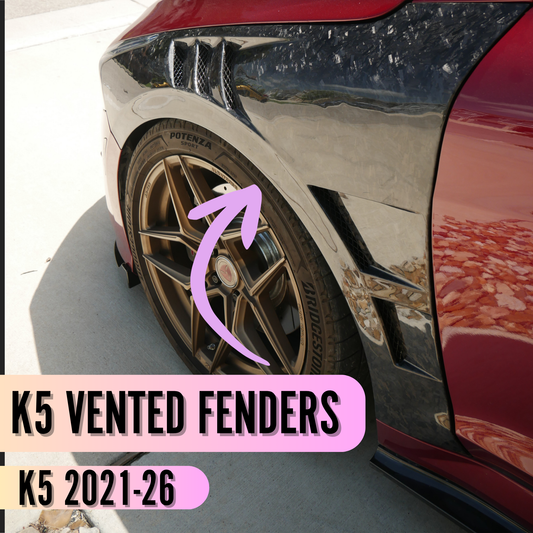 Kia K5 (2021-2026) Vented Fenders | Carbon Fiber / Unpainted / Forged (Pair)