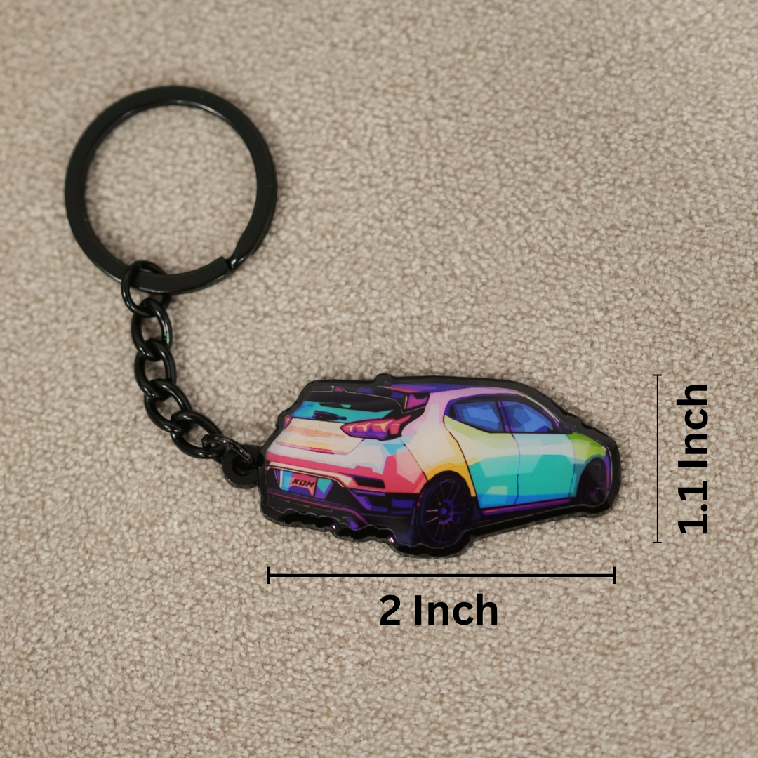 Hyundai Veloster Abstract Epoxy Keychain | Stylish Car Accessory