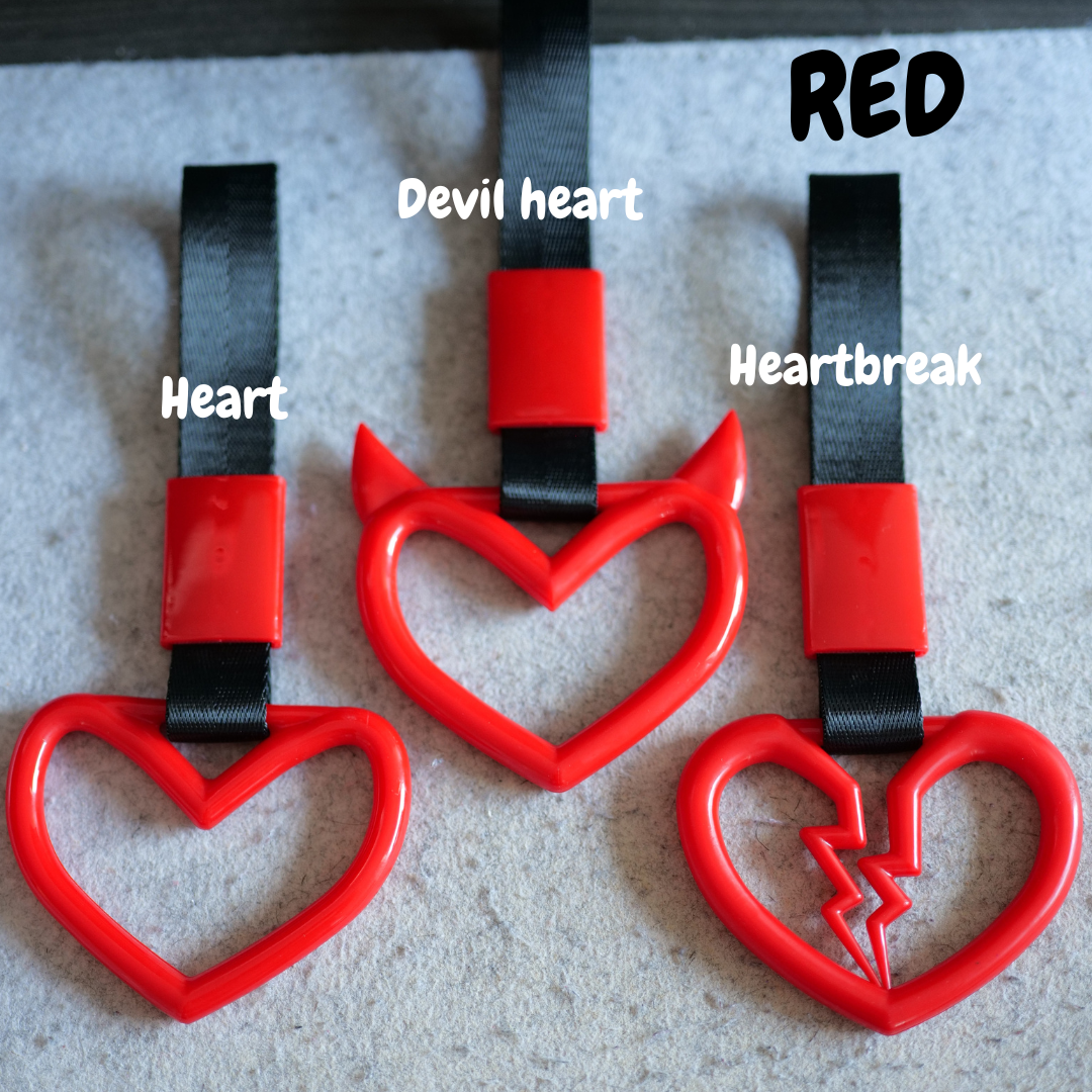 Heart Tsurikawa Pull Ring | Various Colors & Customization Car Accessories | Easy Installation