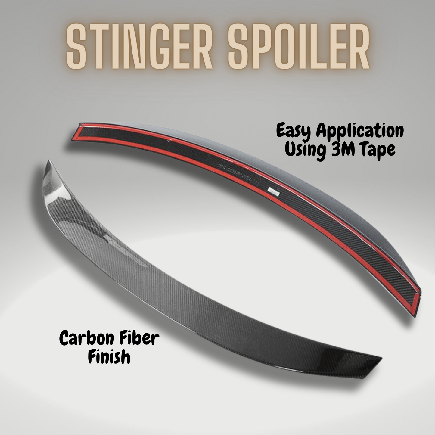 Carbon Fiber Spoiler Kia Stinger (2019-2023) Easy Installation with 3M Tape & Screws