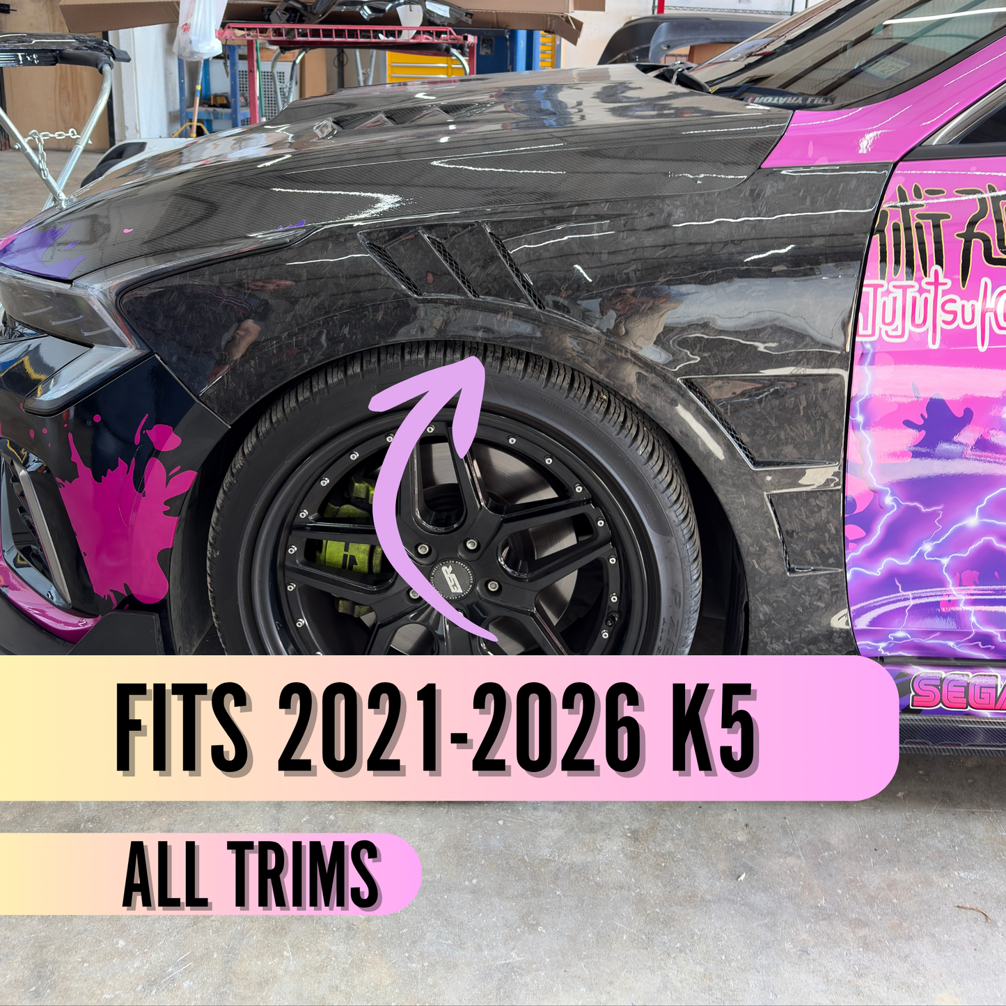 Kia K5 (2021-2026) Vented Fenders | Carbon Fiber / Unpainted / Forged (Pair)