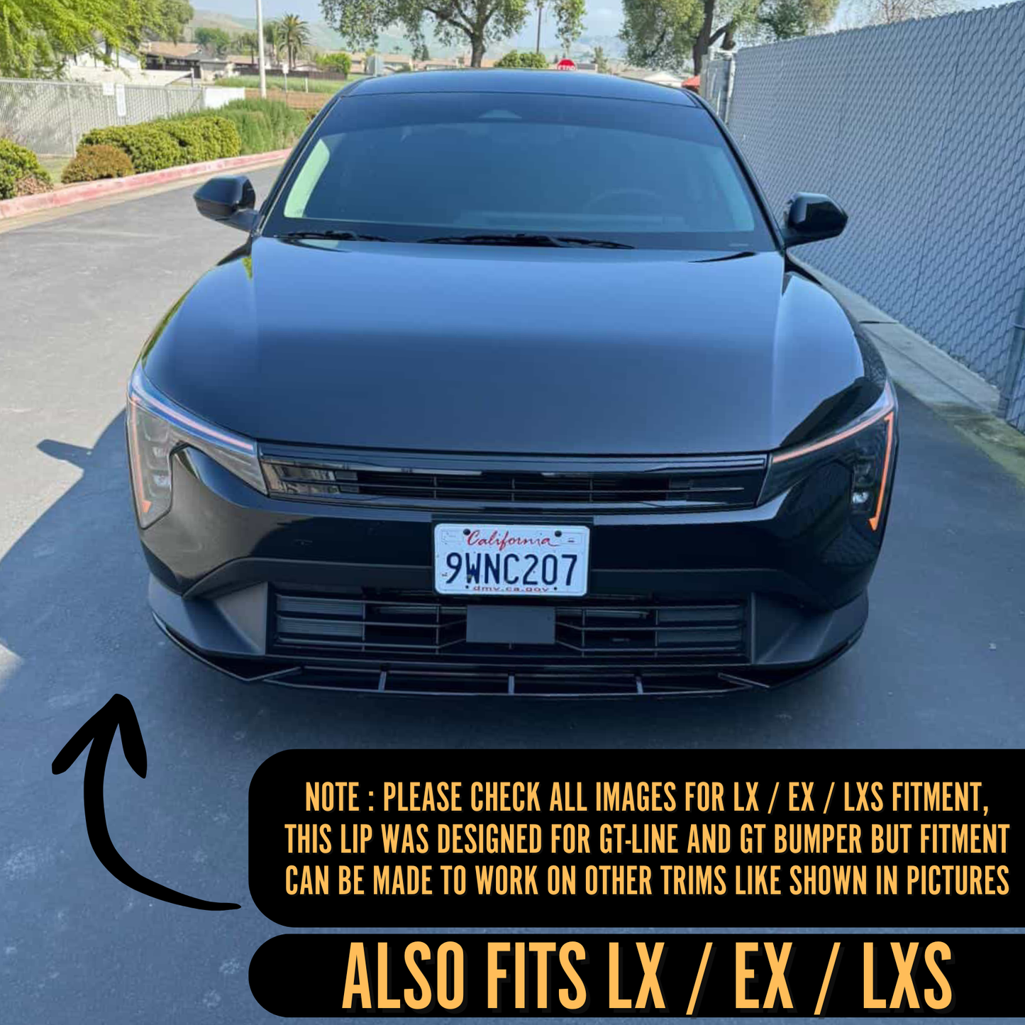 Front Lip for Kia K4 (GT-Line & GT-Line Turbo) | Easy Installation with 3M Tape & Screws