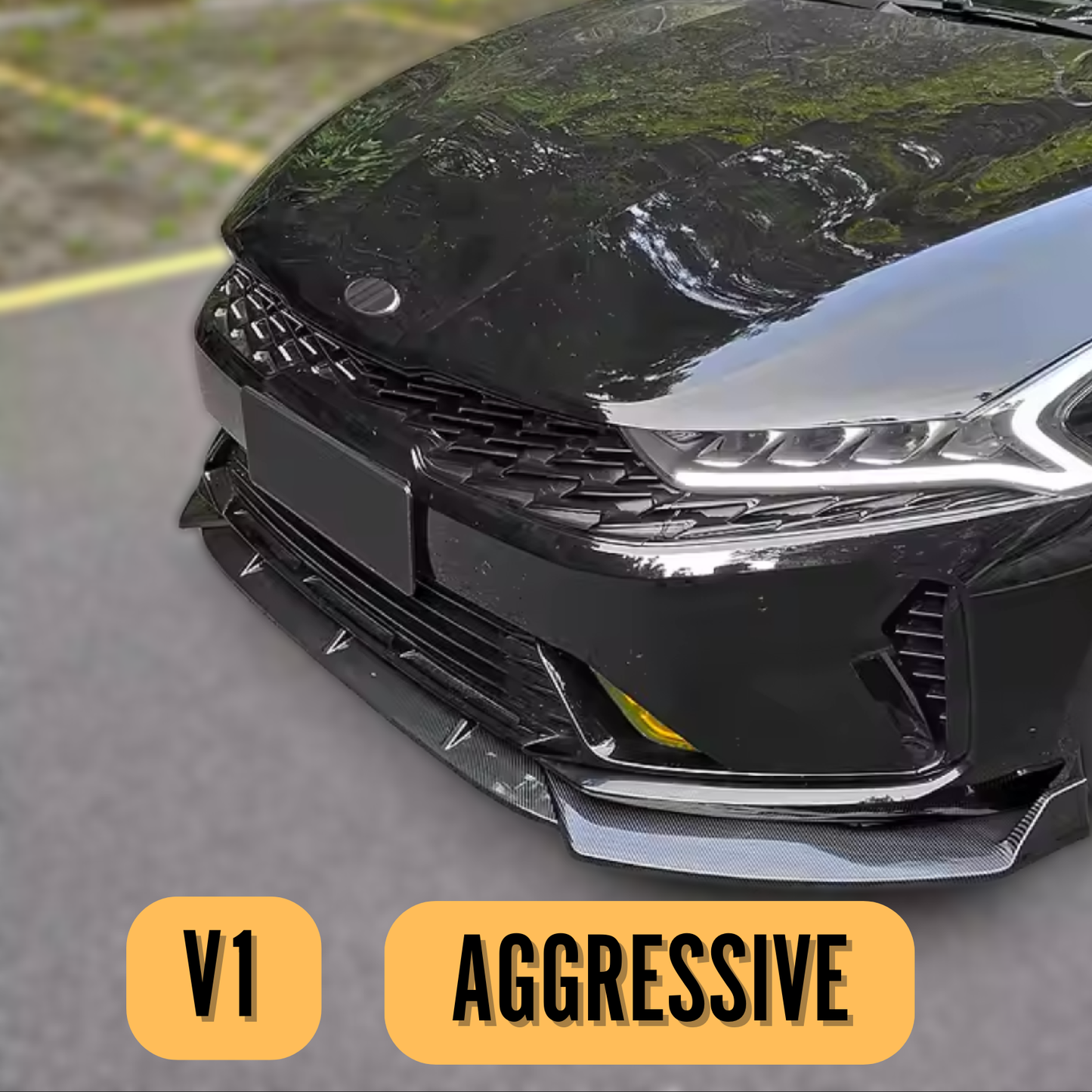 Low Profile Front Lip for Kia K5 2021-2024 | Easy Installation with 3M Tape & Screws