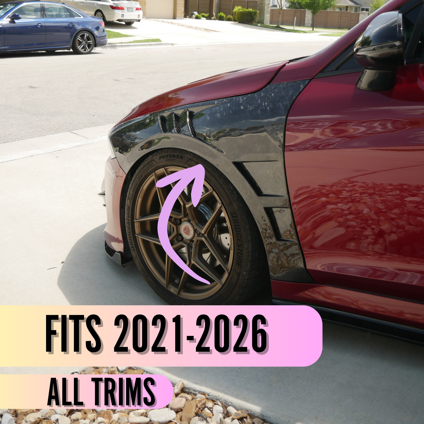 Kia K5 (2021-2026) Vented Fenders | Carbon Fiber / Unpainted / Forged (Pair)