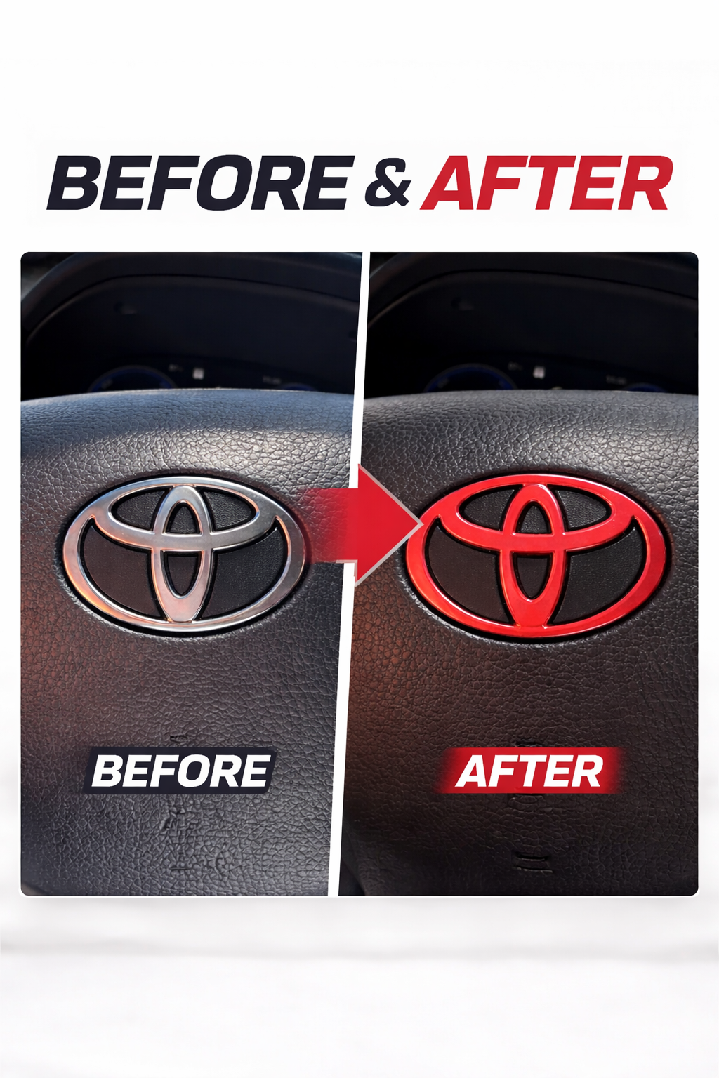 Toyota Camry 2025+ Steering Overlay Stickers – Custom Colors