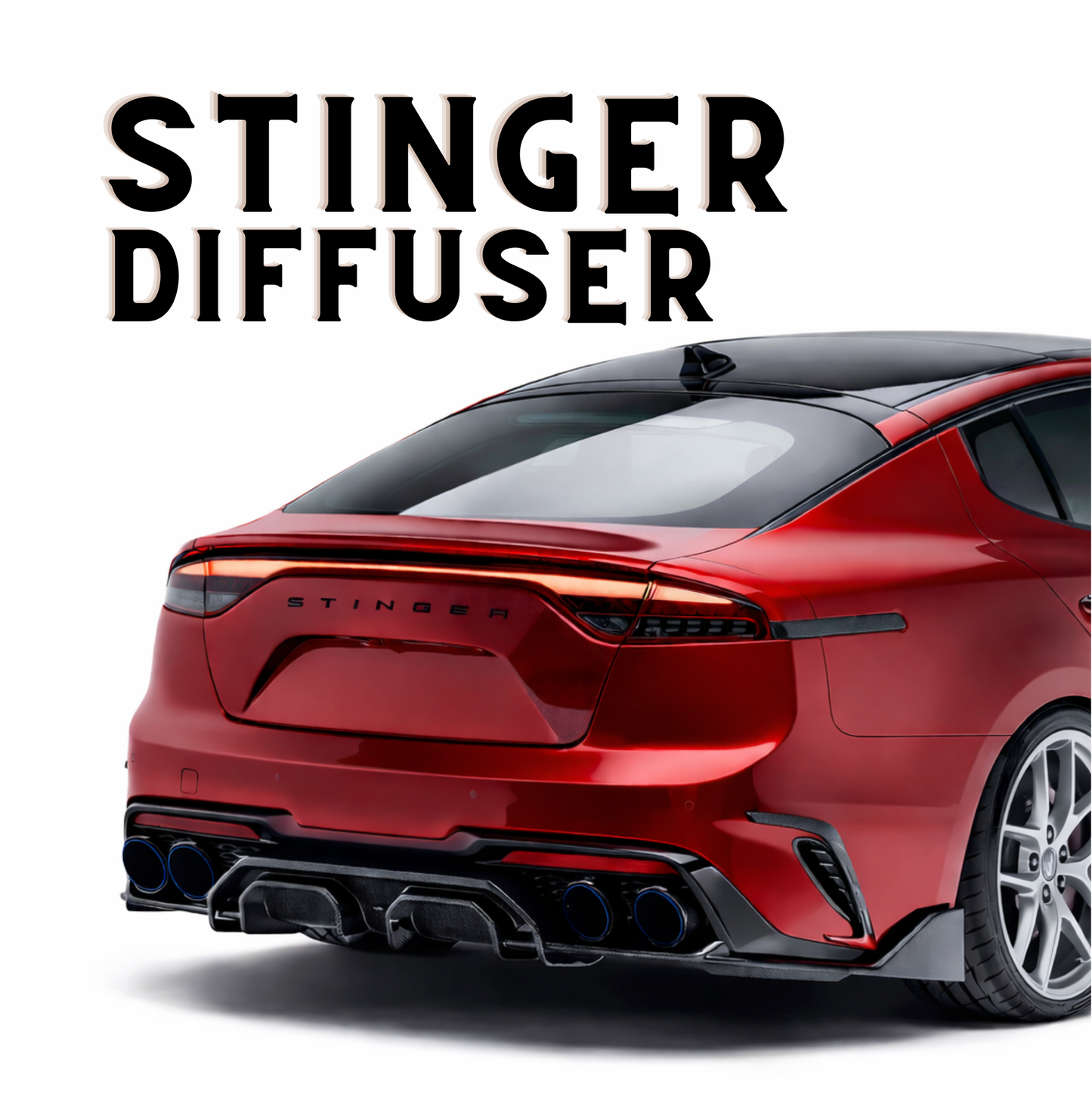 V2 Diffuser for Kia Stinger | Easy Installation with 3M Tape & Screws