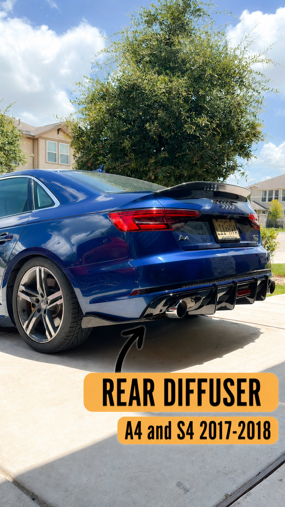 Audi A4 S-Line and S4 Diffuser with Rear Canards