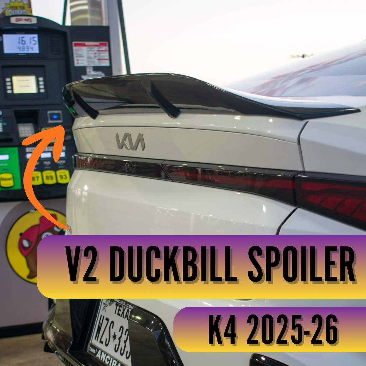 Kia K4 V2 Duckbill Trunk Spoiler (2025-2026) | Easy Installation using 3M Tape