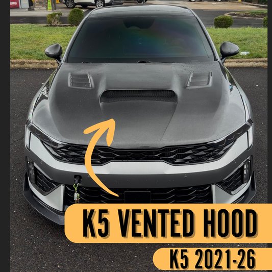 Kia K5 Vented Hood Carbon Fiber / Fiberglass (2021-2027) | OEM Fitment