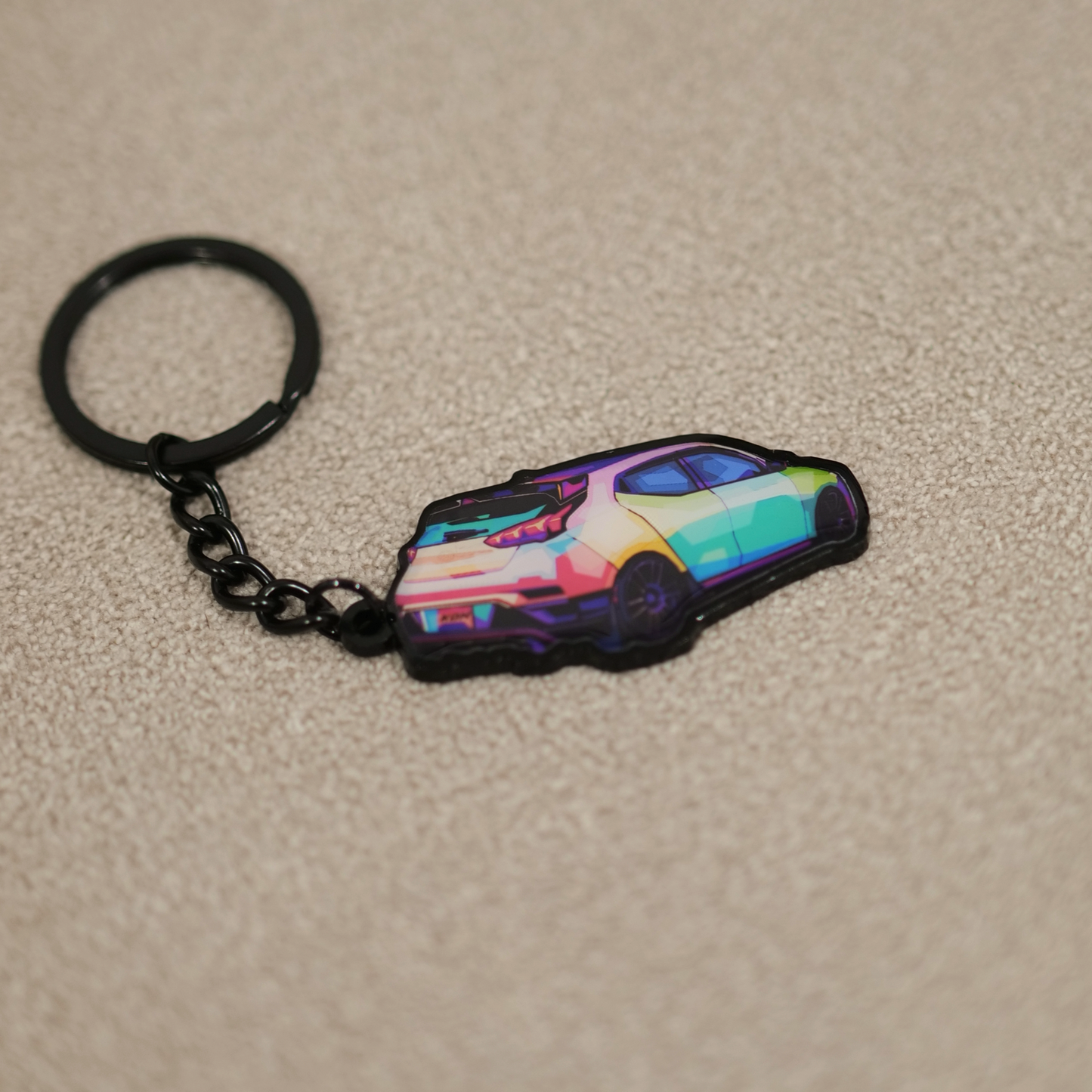 Hyundai Veloster Abstract Epoxy Keychain | Stylish Car Accessory