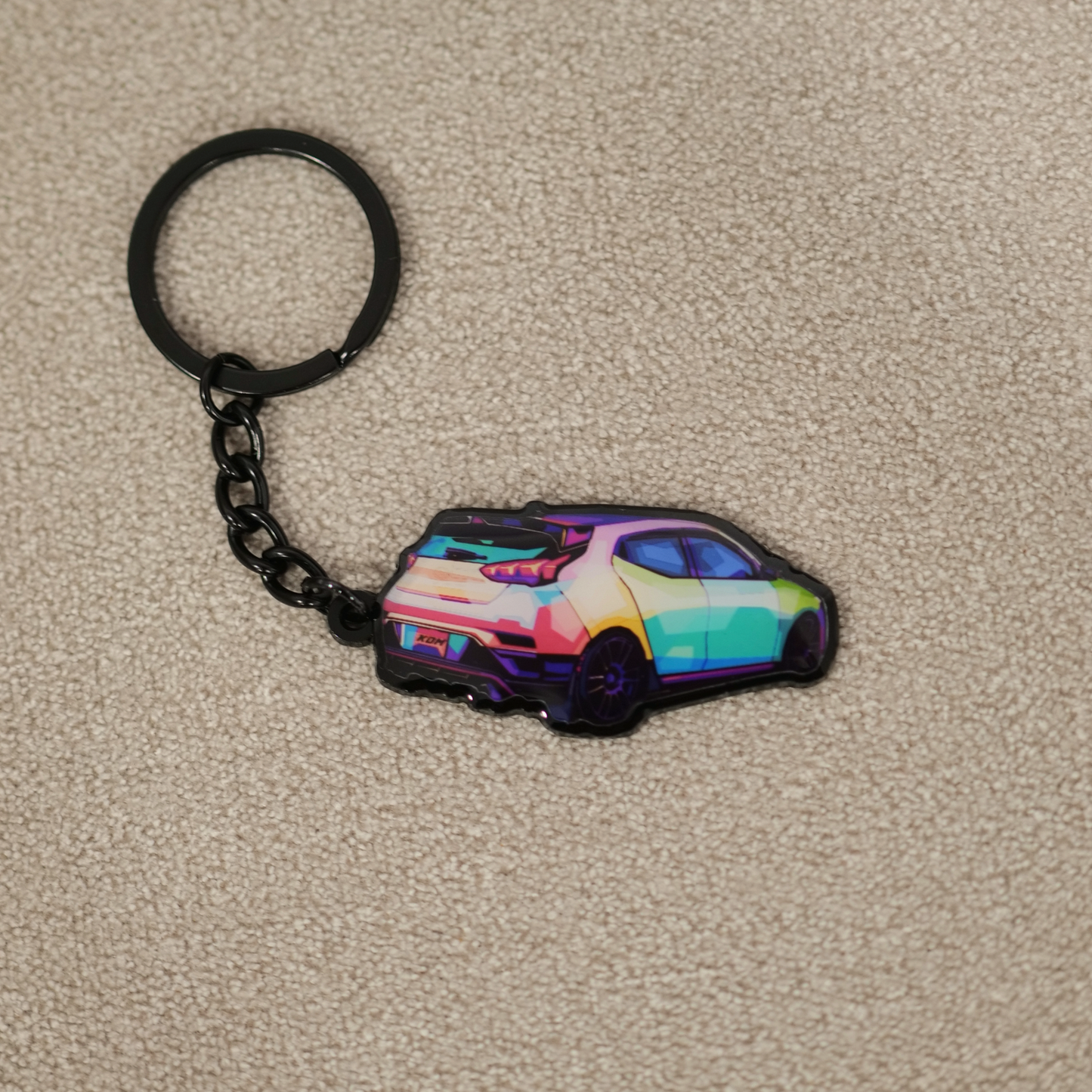 Hyundai Veloster Abstract Epoxy Keychain | Stylish Car Accessory