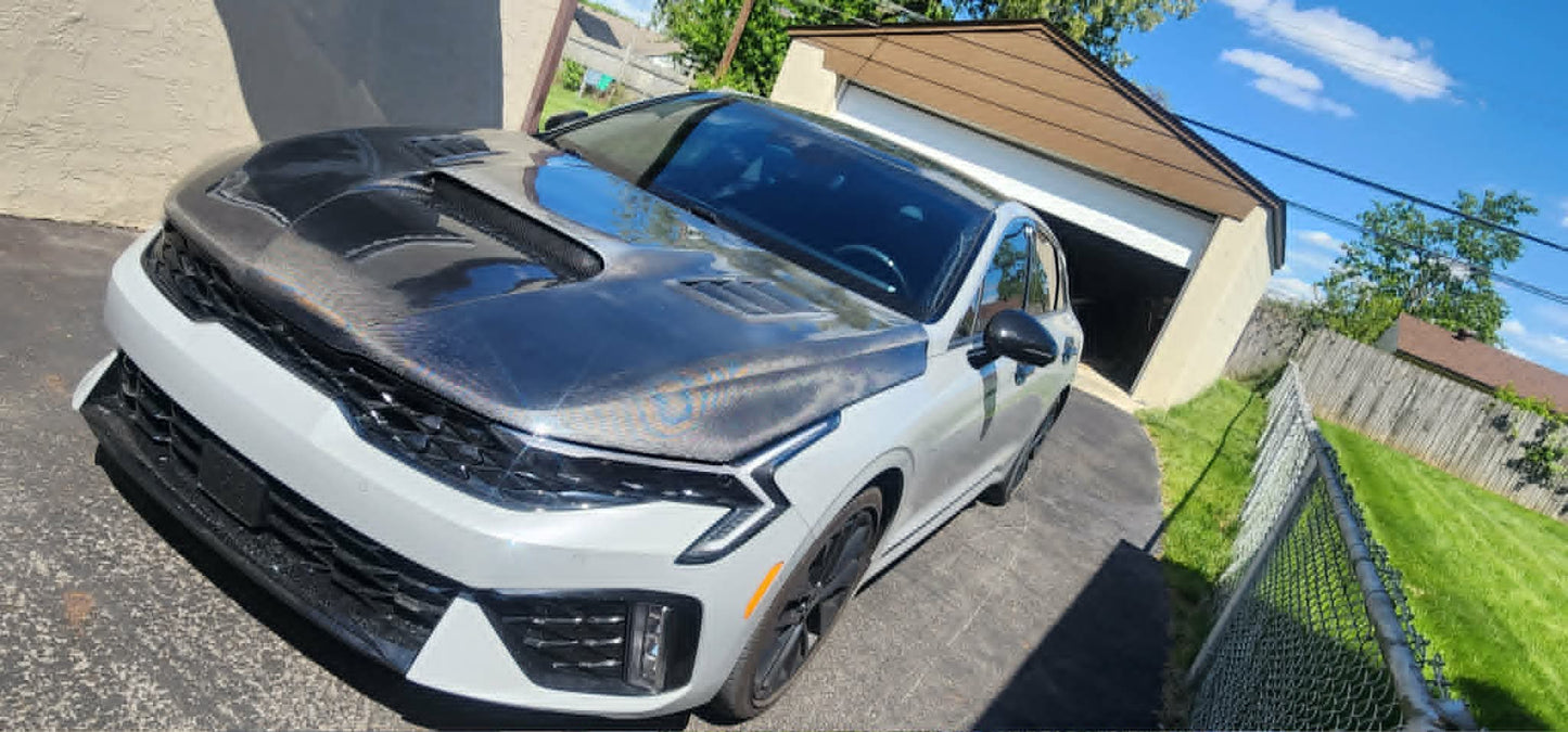 Kia K5 Vented Hood Carbon Fiber / Fiberglass (2021-2026) | OEM Fitment