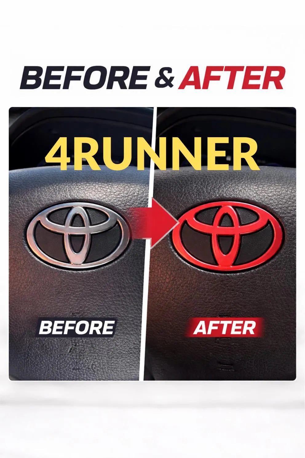 4Runner 2025+ Steering Overlay Stickers – Custom Colors