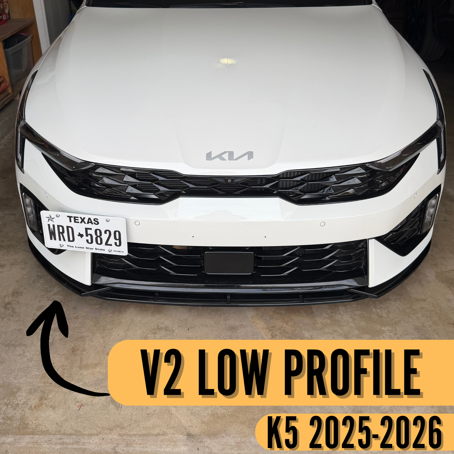 Low Profile Front Lip for Kia K5 2025 - 2026 | Easy Installation with 3M Tape & Screws